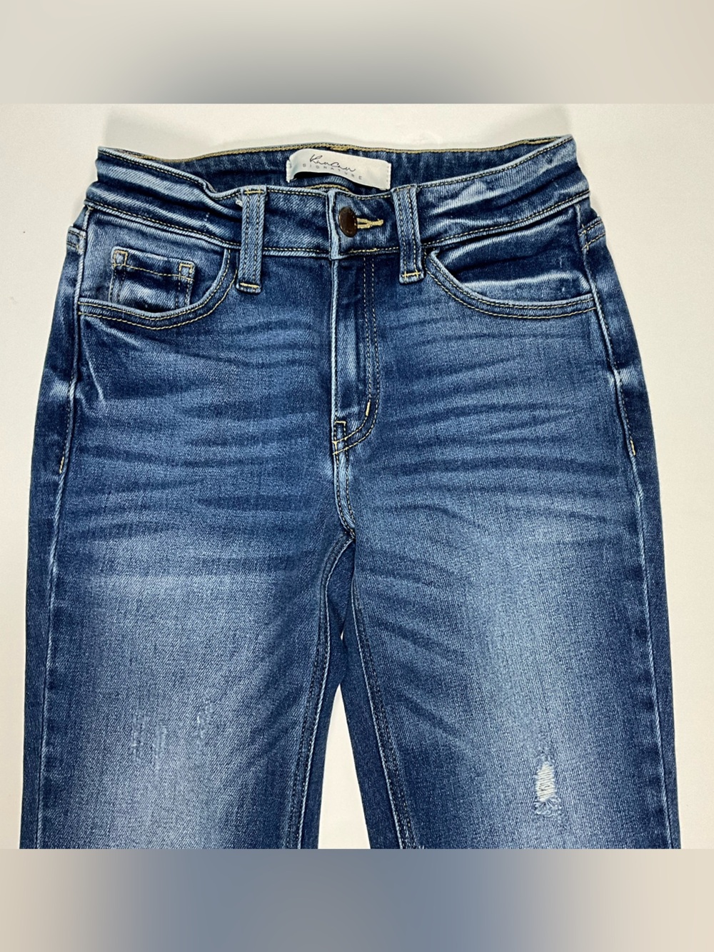 KanCan Signature Distressed Mid-Rise Stretch Cropped Jeans Size 24 VBK1488A - Picture 11 of 14